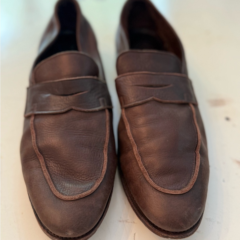 Meermin Dark Brown Leather Slip-On Loafers